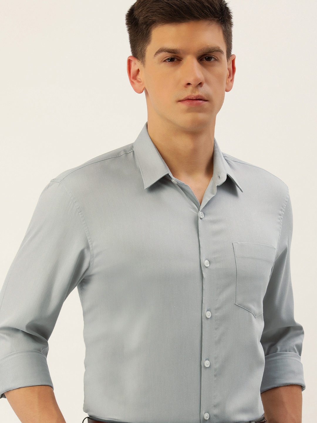 

Excalibur Men Slim Fit Formal Shirt, Grey