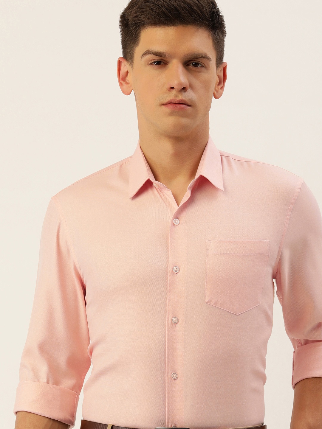 

Excalibur Men Slim Fit Formal Shirt, Peach