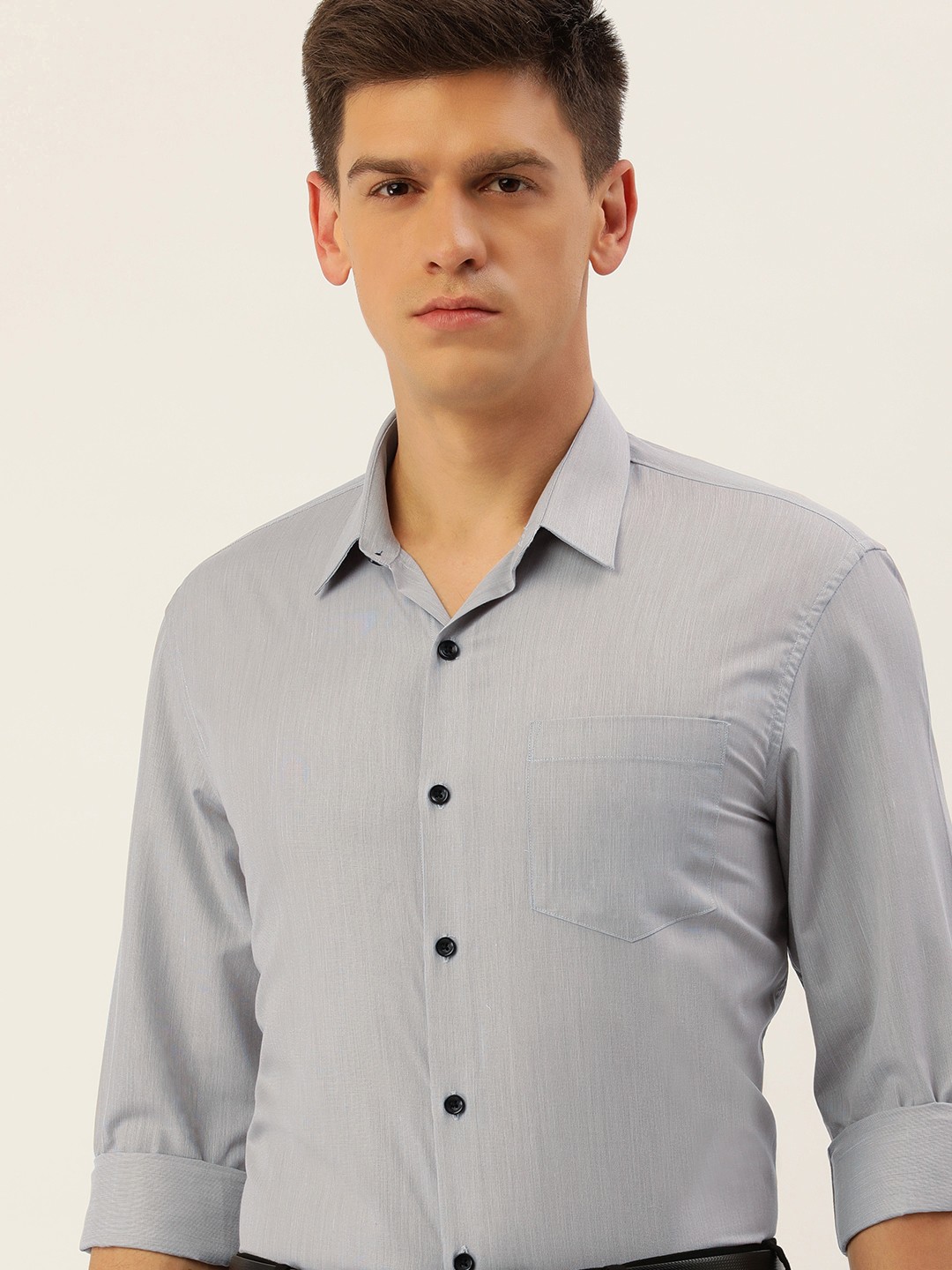 

Excalibur Men Slim Fit Formal Shirt, Grey