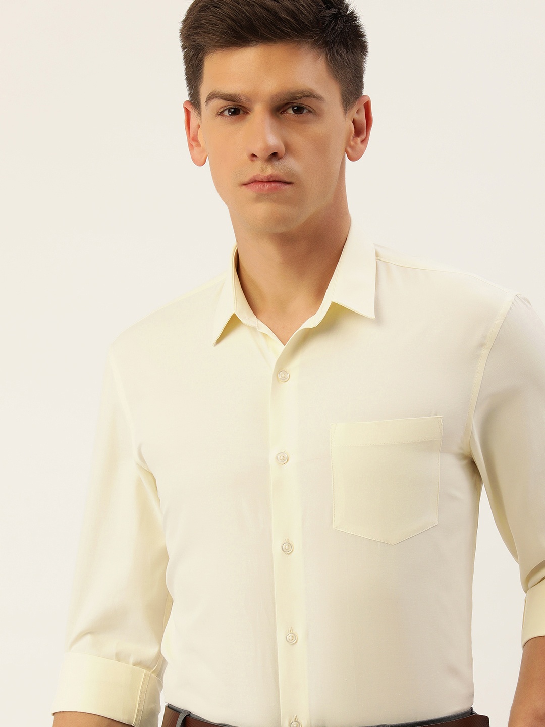 

Excalibur Men Slim Fit Formal Shirt, Cream