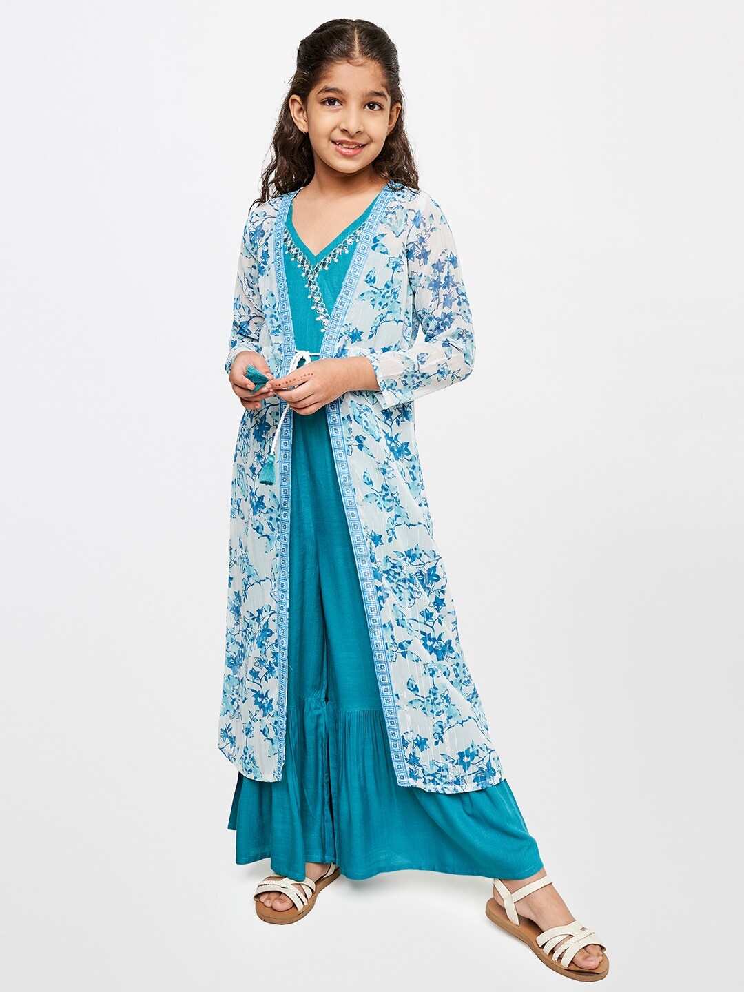 

Global Desi Floral Maxi Dress, Blue