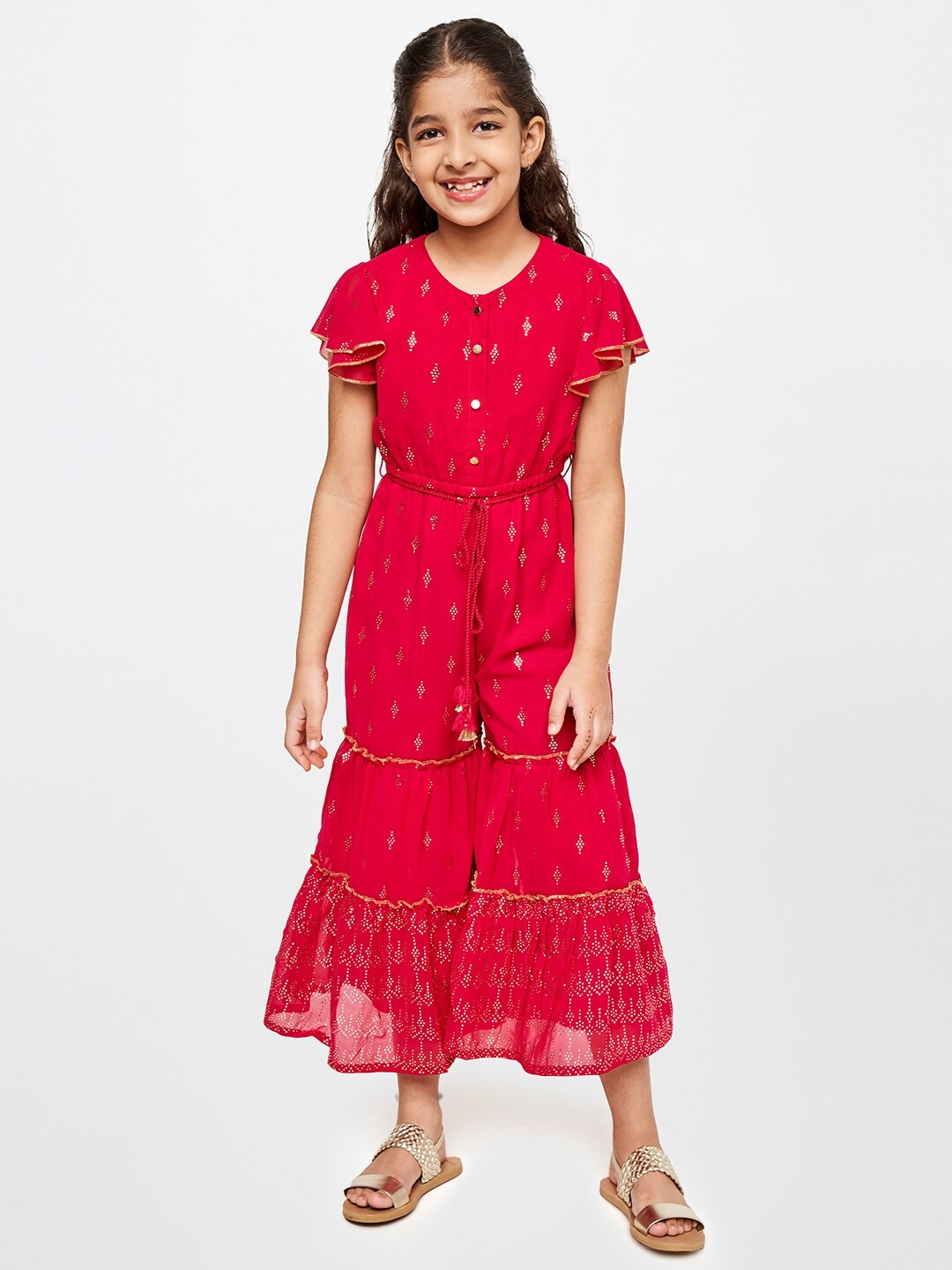 

Global Desi Girls Basic Jumpsuit, Fuchsia