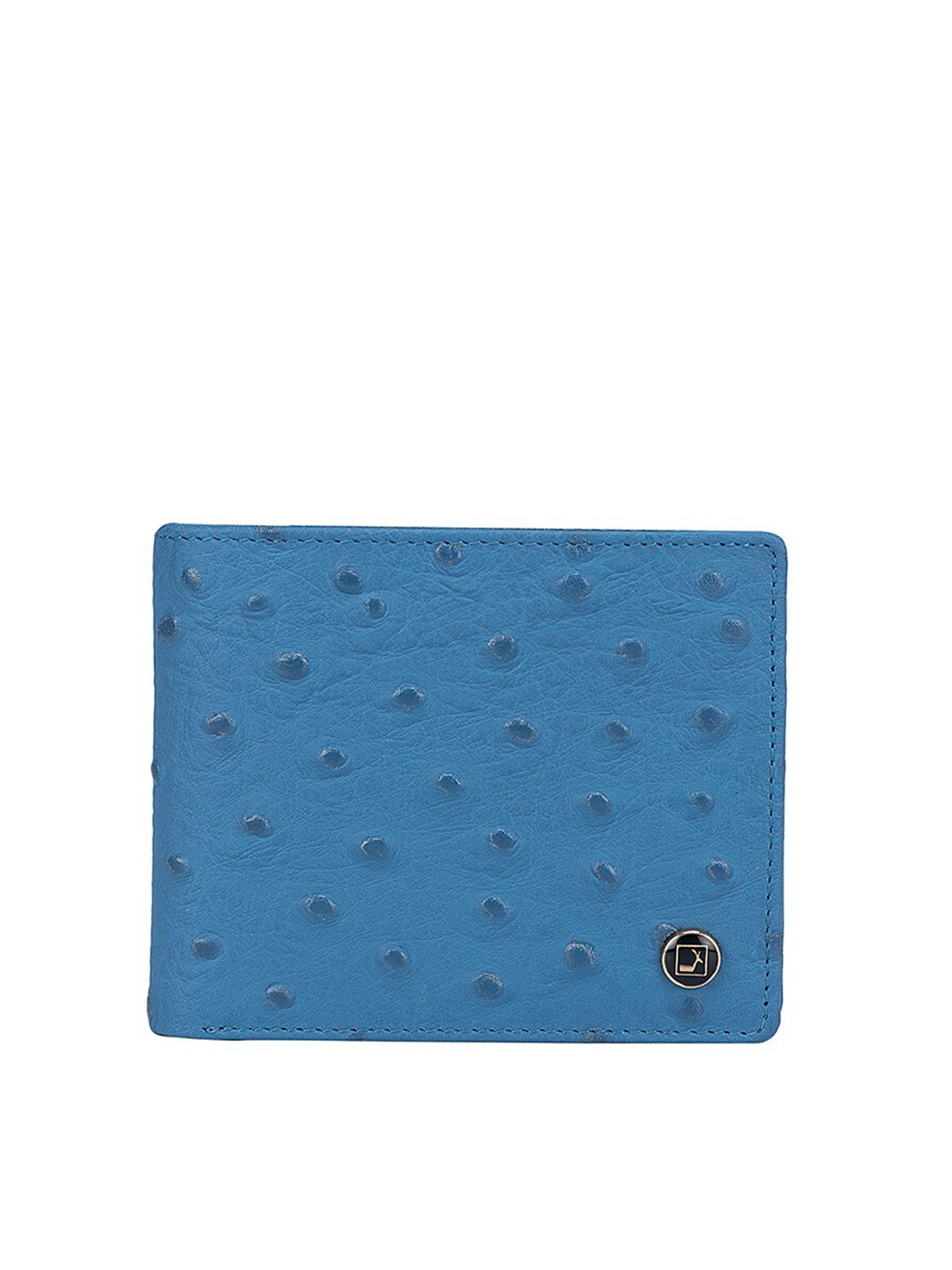

Da Milano Men Textured Leather Two Fold Wallet, Blue