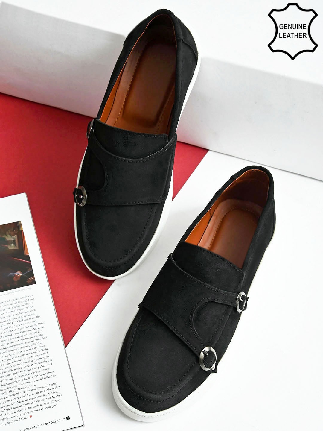 

FOUR STAR TRUCK SALES Men Suede Slip-On Sneakers, Black