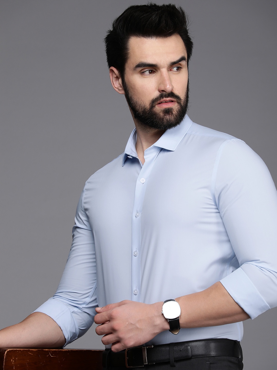 

Louis Philippe Super Slim Fit Formal Shirt, Blue