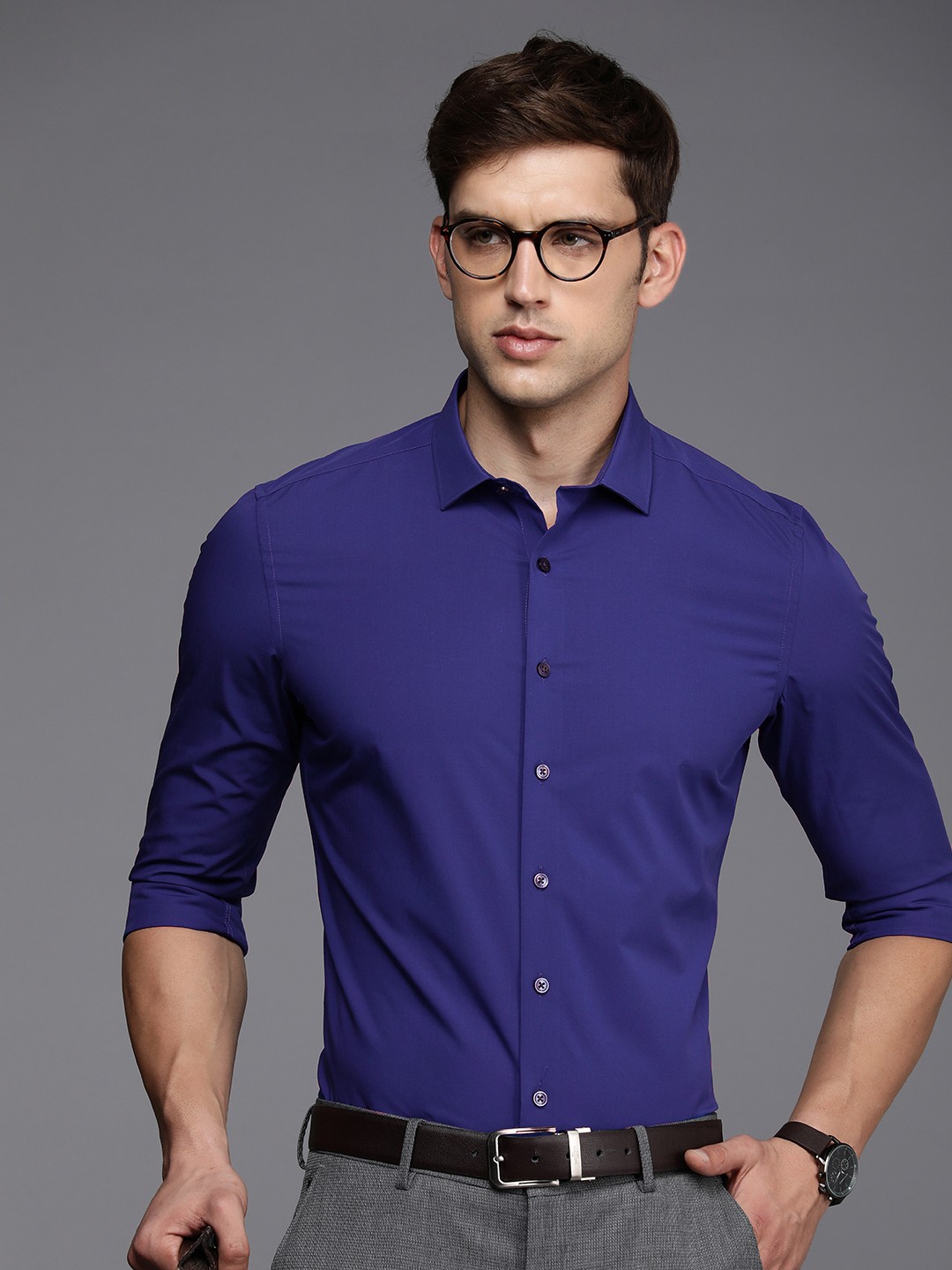 

Louis Philippe Super Slim Fit Formal Shirt, Blue