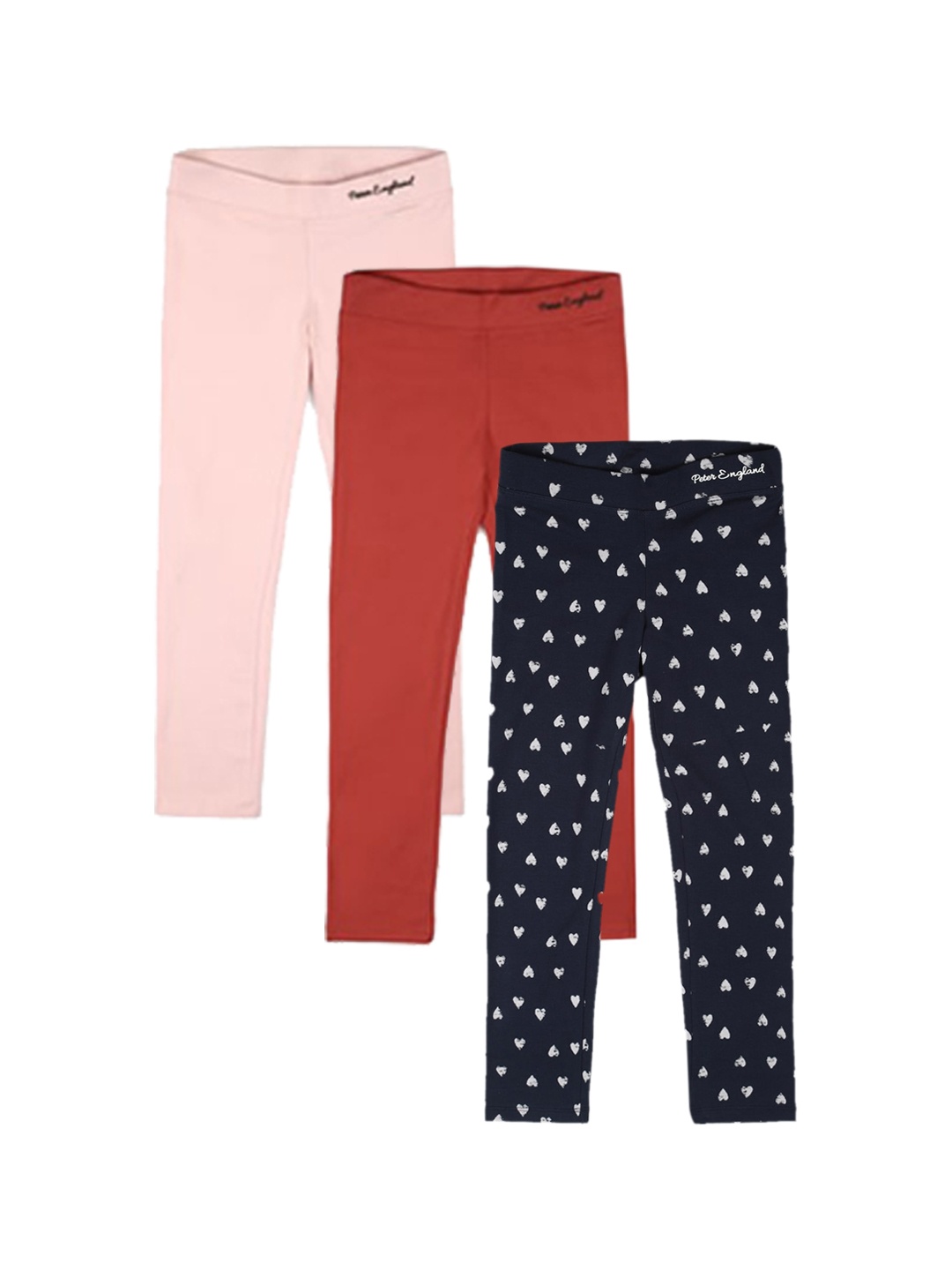 

Peter England Girls Pack Of 3 Ankle-Length Leggings, Pink