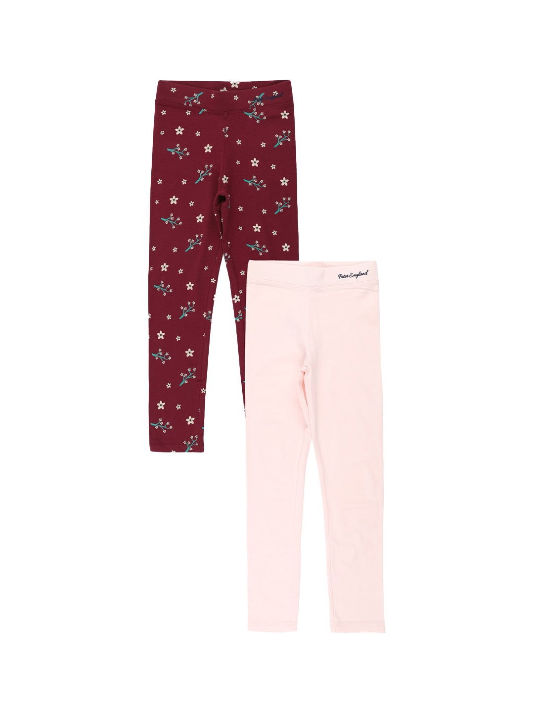 

Peter England Pack of 2 Flexible Comfort-Fit Leggings, Pink