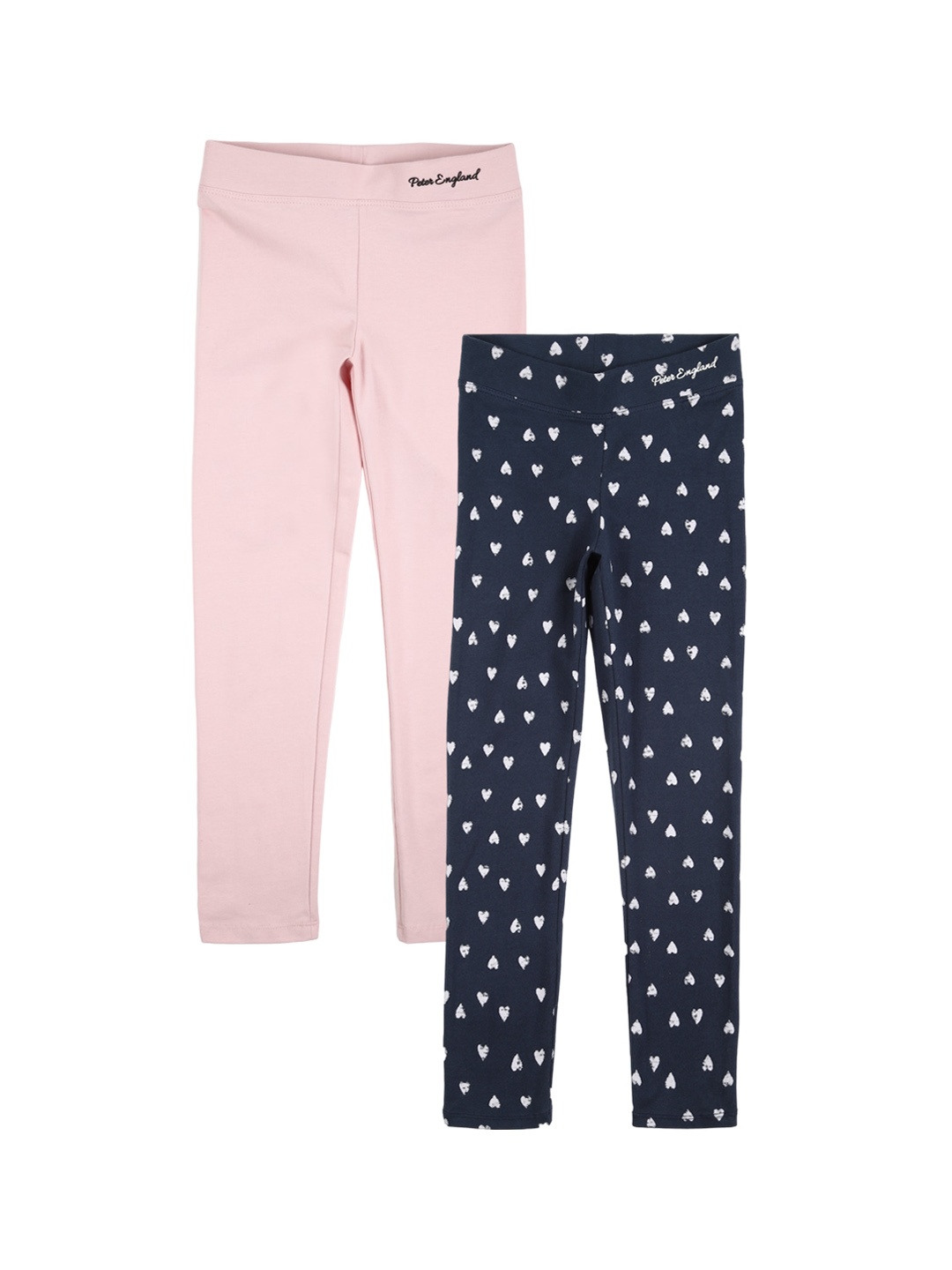 

Peter England Girls Pack Of 2 Printed Ankle Length Cotton Leggings, Pink