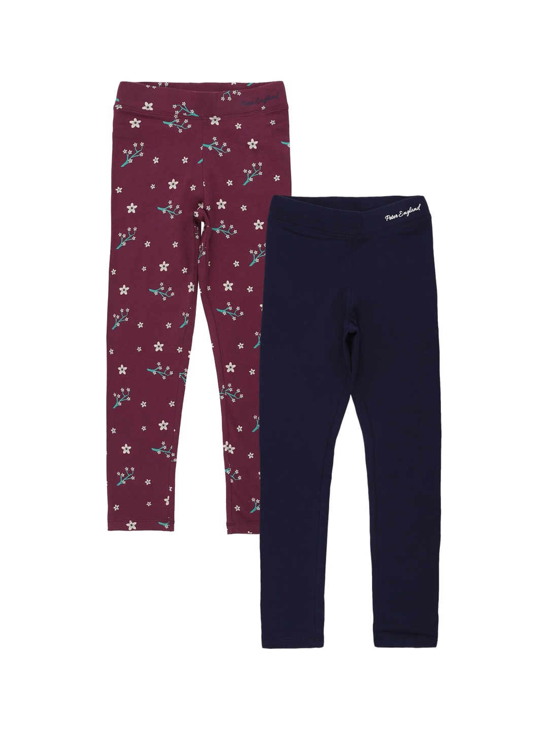 

Peter England Girls Pack Of 2 Printed Leggings, Navy blue