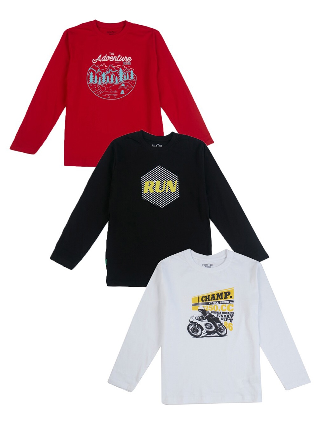 

Gini and Jony Boys Pack Of 3 Printed Cotton T-shirt, White