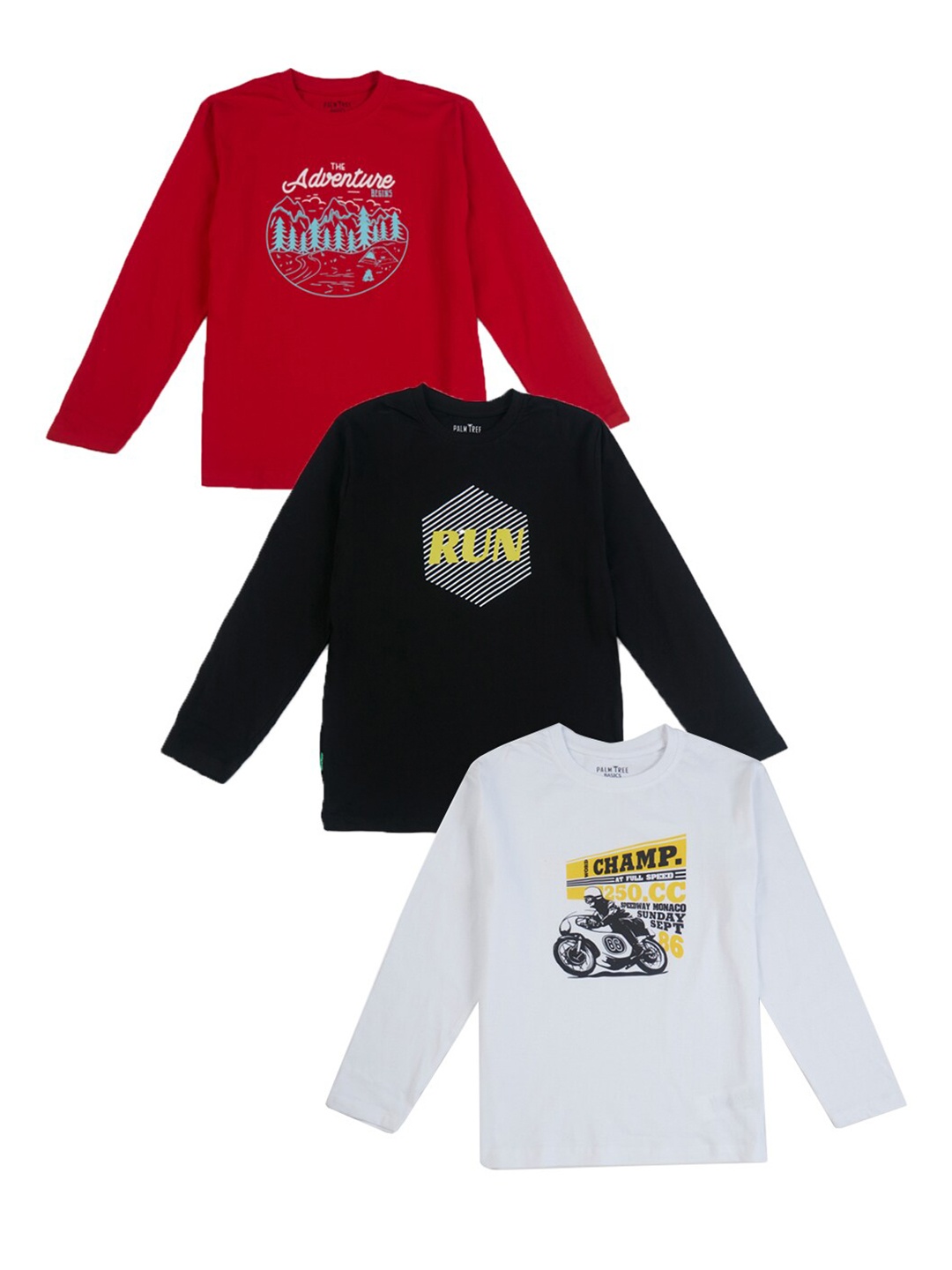 

Gini and Jony Boys Pack Of 3 Cotton T-shirt, Black