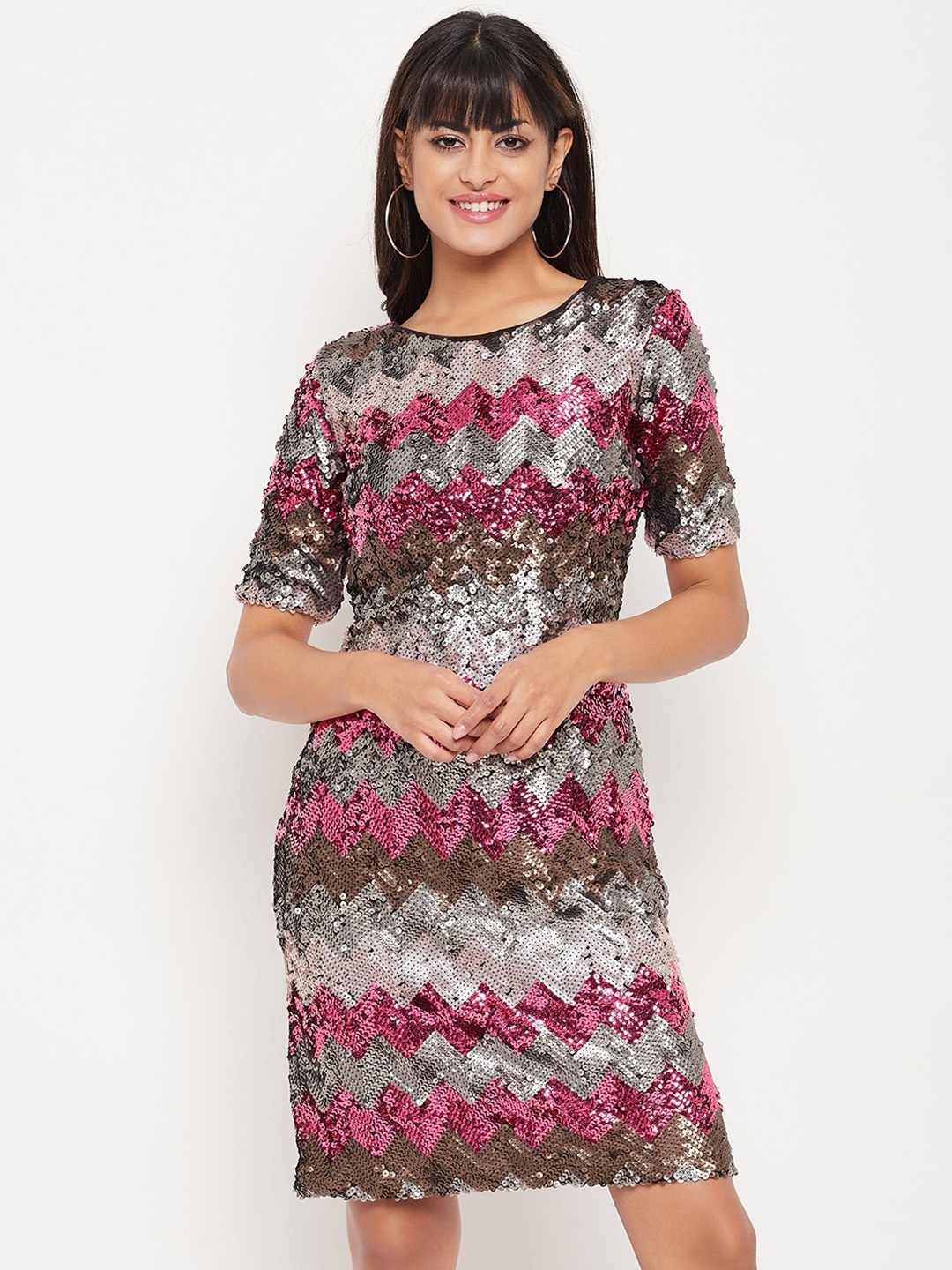 

Madame Embellished Sheath Dress, Silver