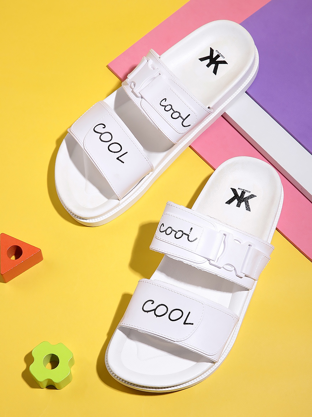 

Kook N Keech Women Typography Printed Sliders, White