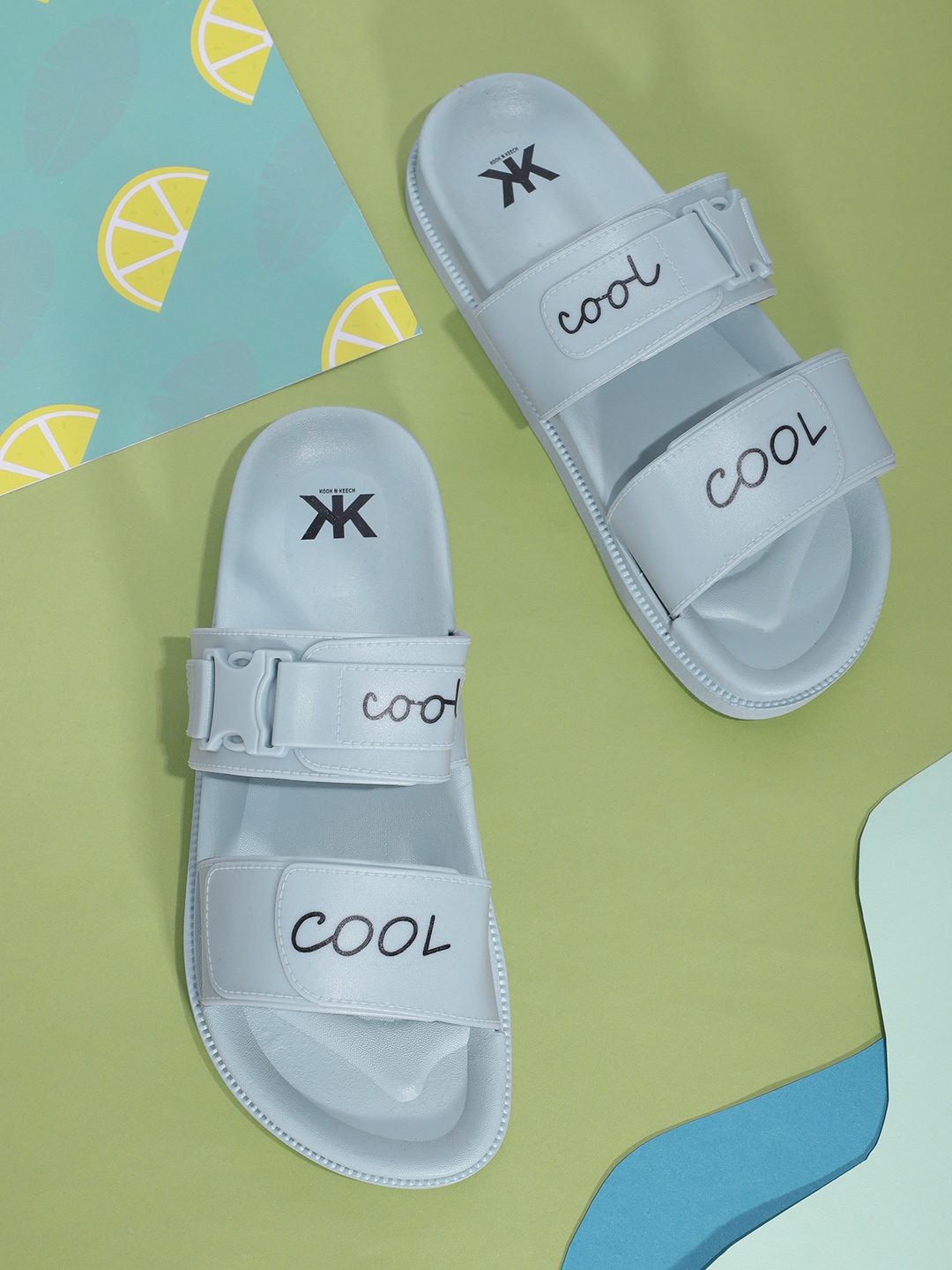

Kook N Keech Women Typography Printed Sliders, Blue