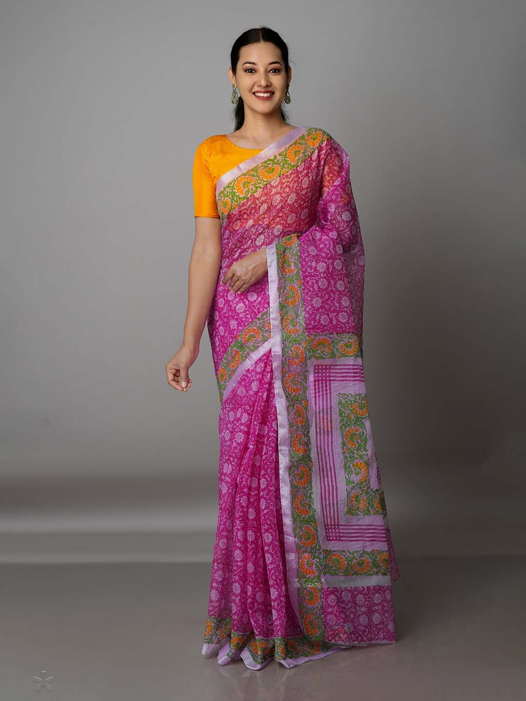 

Unnati Silks Ethnic Motifs Pure Cotton Kota Saree, Pink