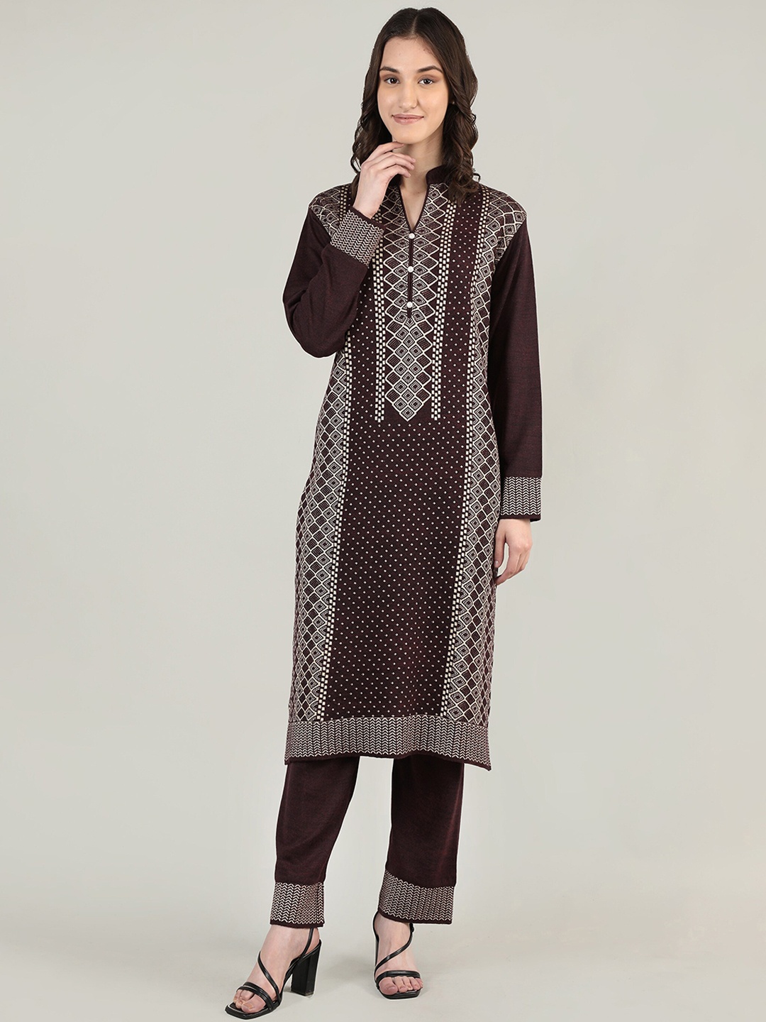 

MIKHAD Women Purple Ethnic Motifs Kurta with Trousers