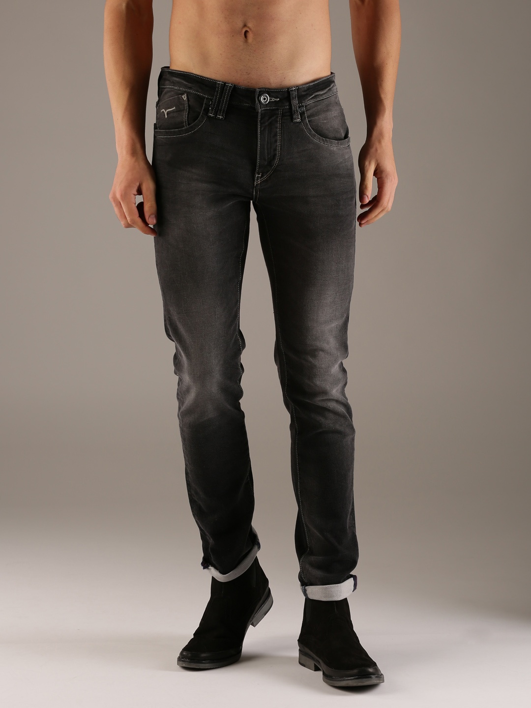 

Flying Machine Men Black Skinny Fit Mid-Rise Clean Look Stretchable Jeans