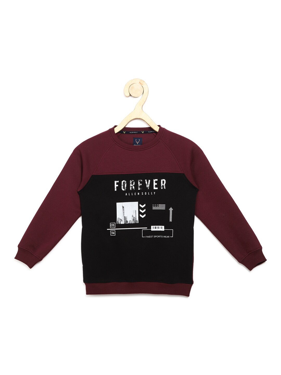 

Allen Solly Junior Boys Printed Round Neck Sweatshirt, Burgundy