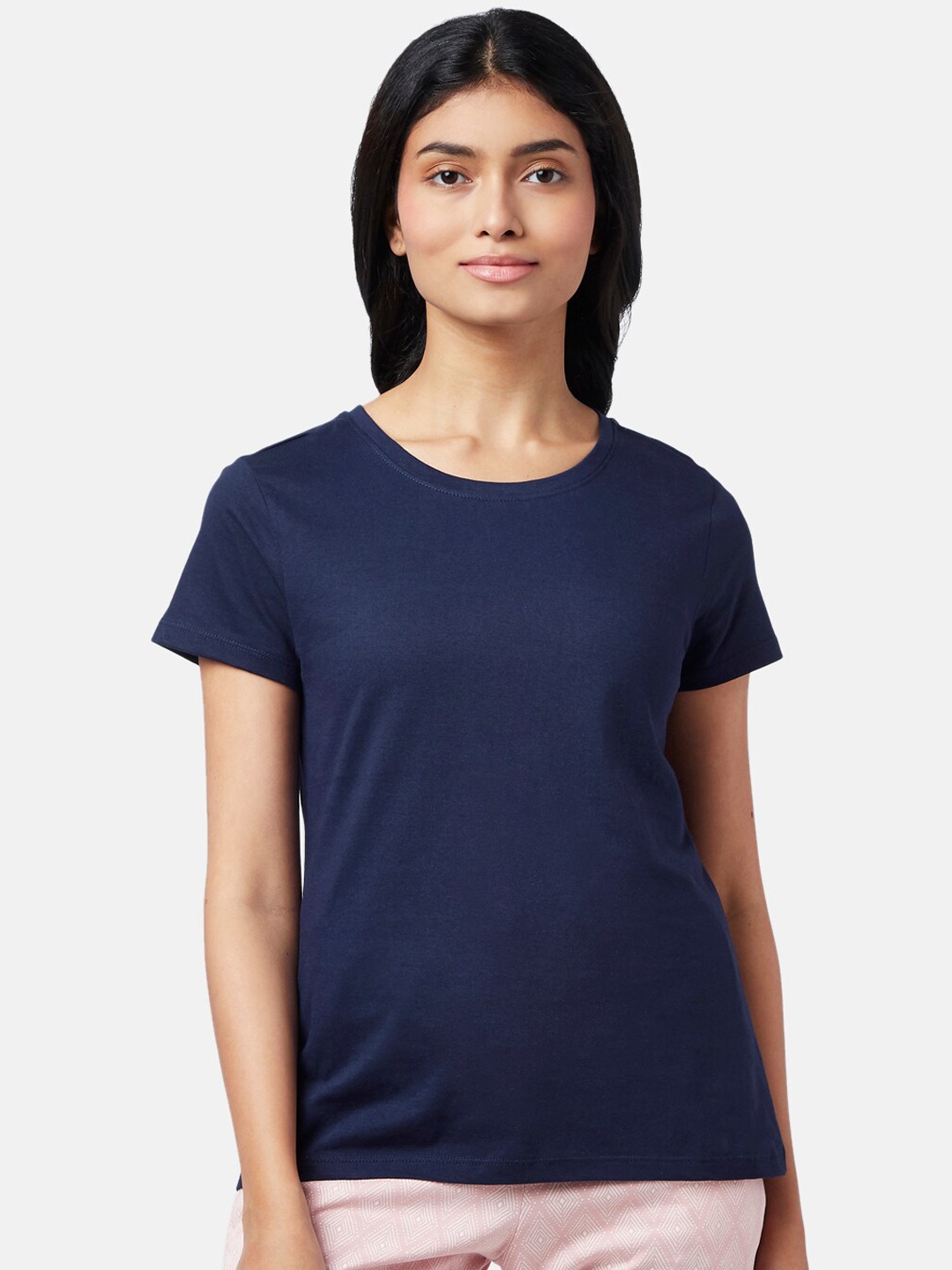 

Dreamz by Pantaloons Women Cotton Lounge T-shirt, Navy blue