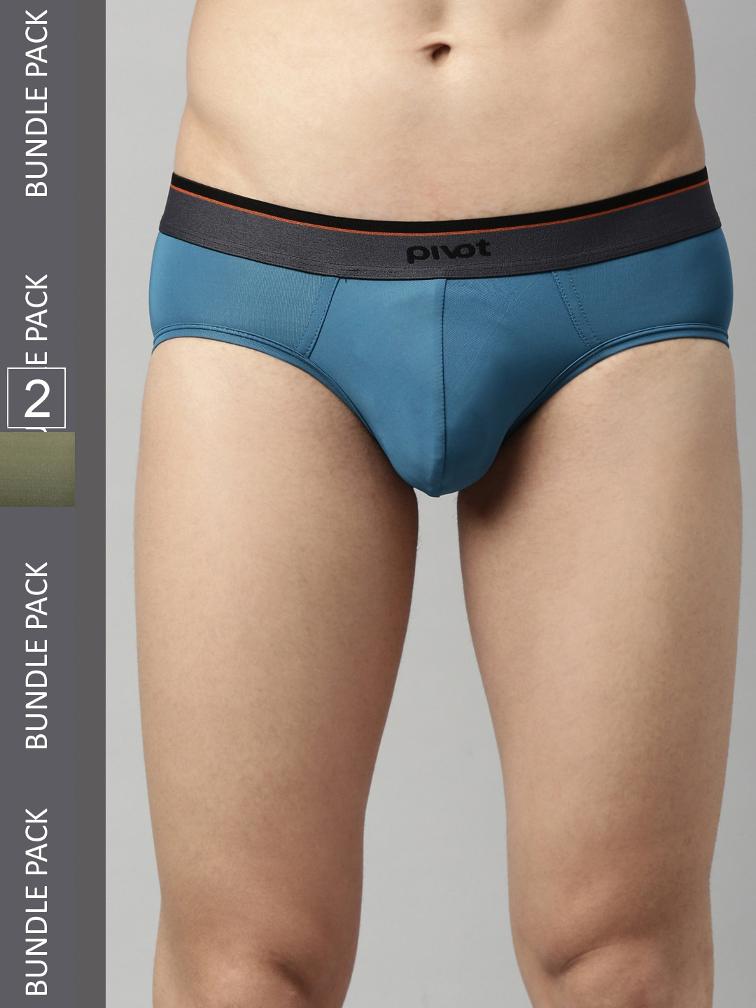 

pivot Men Pack Of 2 Basic Briefs P2MIWB22-013-, Green