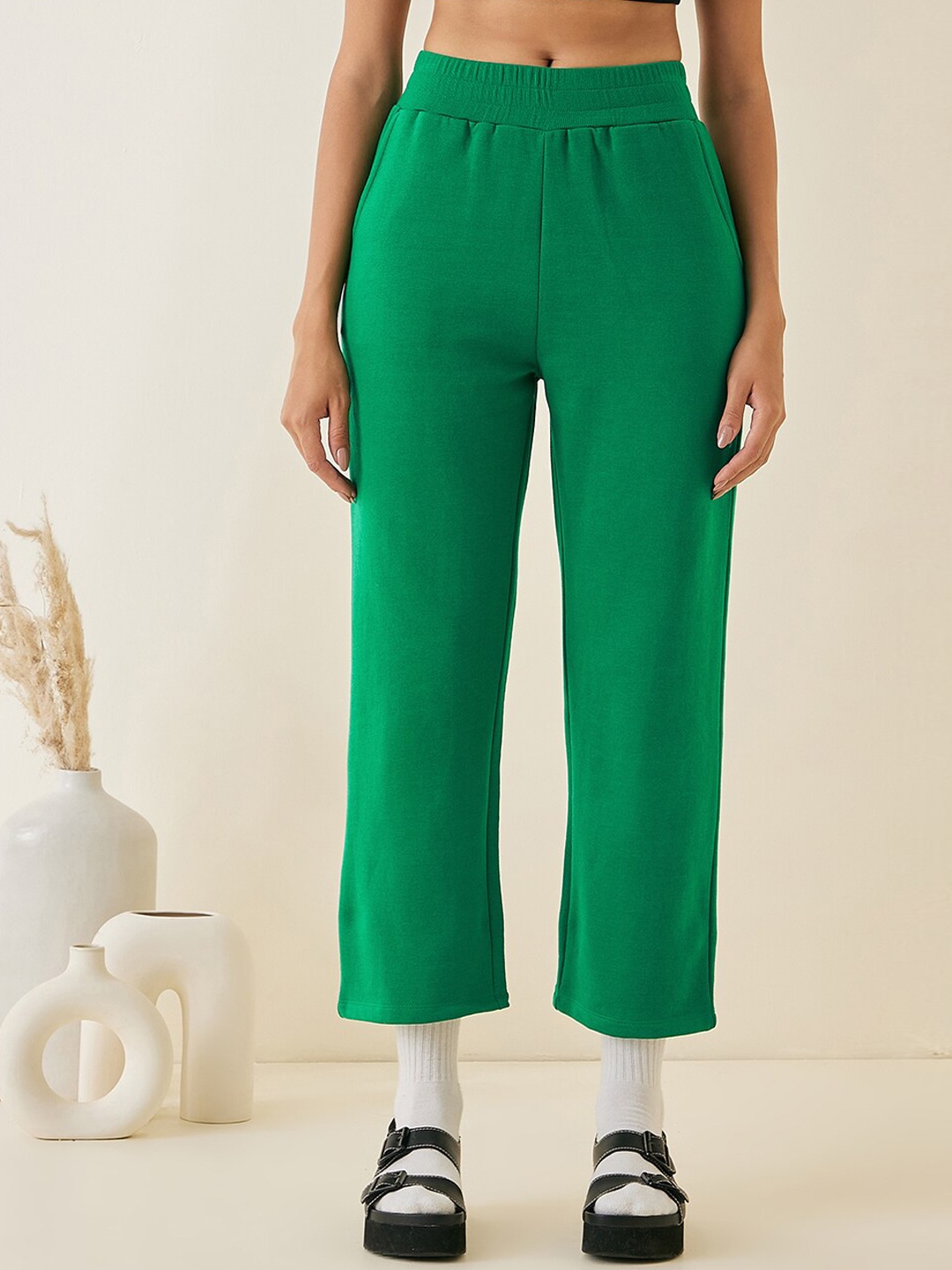 

Femella Women Straight-Fit Track Pants, Green
