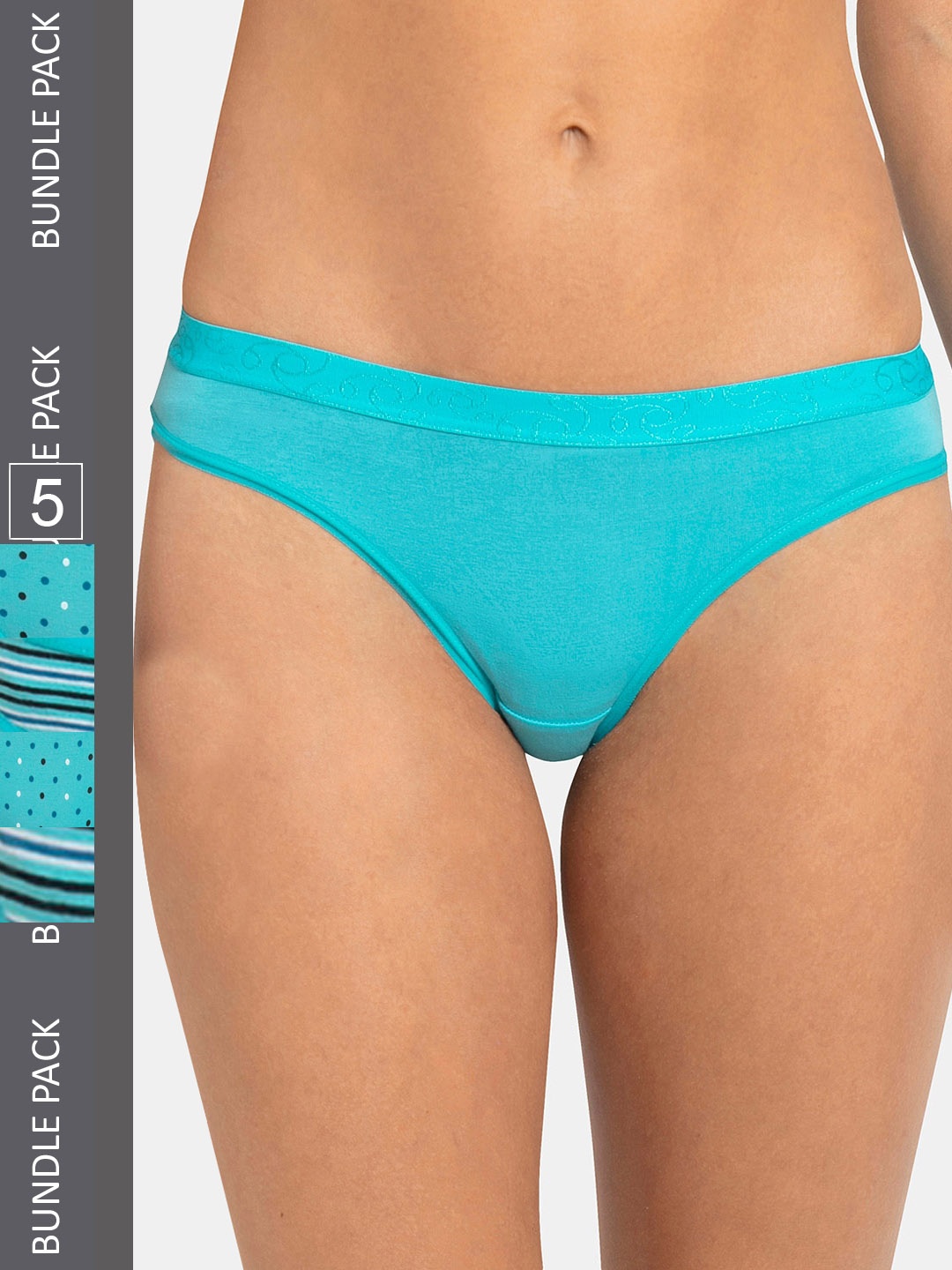 

Jockey 3005 Women Pack Of 5 Assorted Combed Cotton Bikini Briefs- 3005-0503-ASSTD