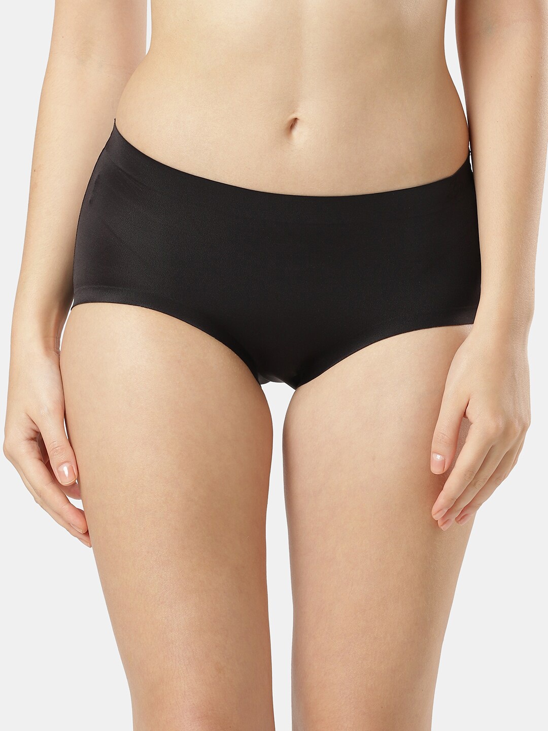 

Jockey High Coverage Soft Touch Microfiber Stretch No Visible Pantyline Hipster Brief-1827, Black