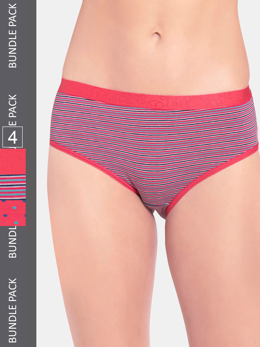 

Jockey Women Pack Of 5 Assorted Cotton Hipster Briefs 3006-0503-ASSTD