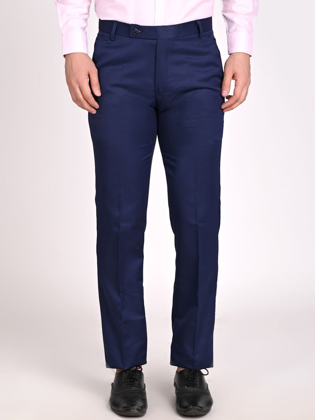 

TAHVO Men Navy Blue Comfort Formal Trousers