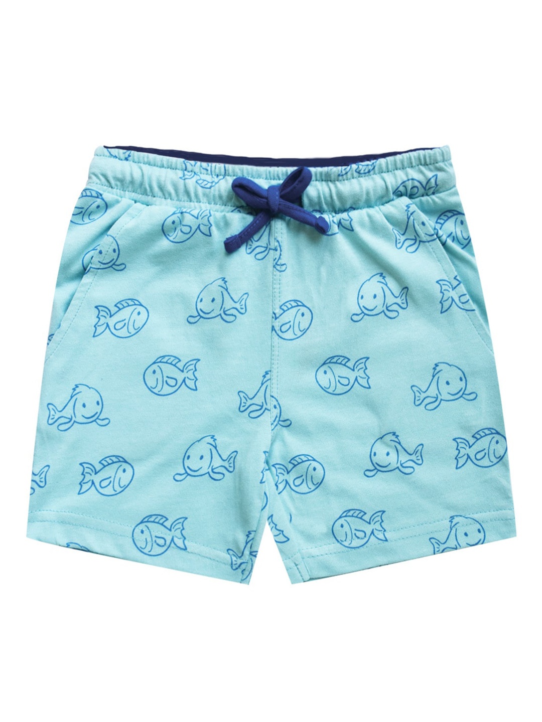 

milou Boys Conversational Printed Pure Cotton Shorts, Blue