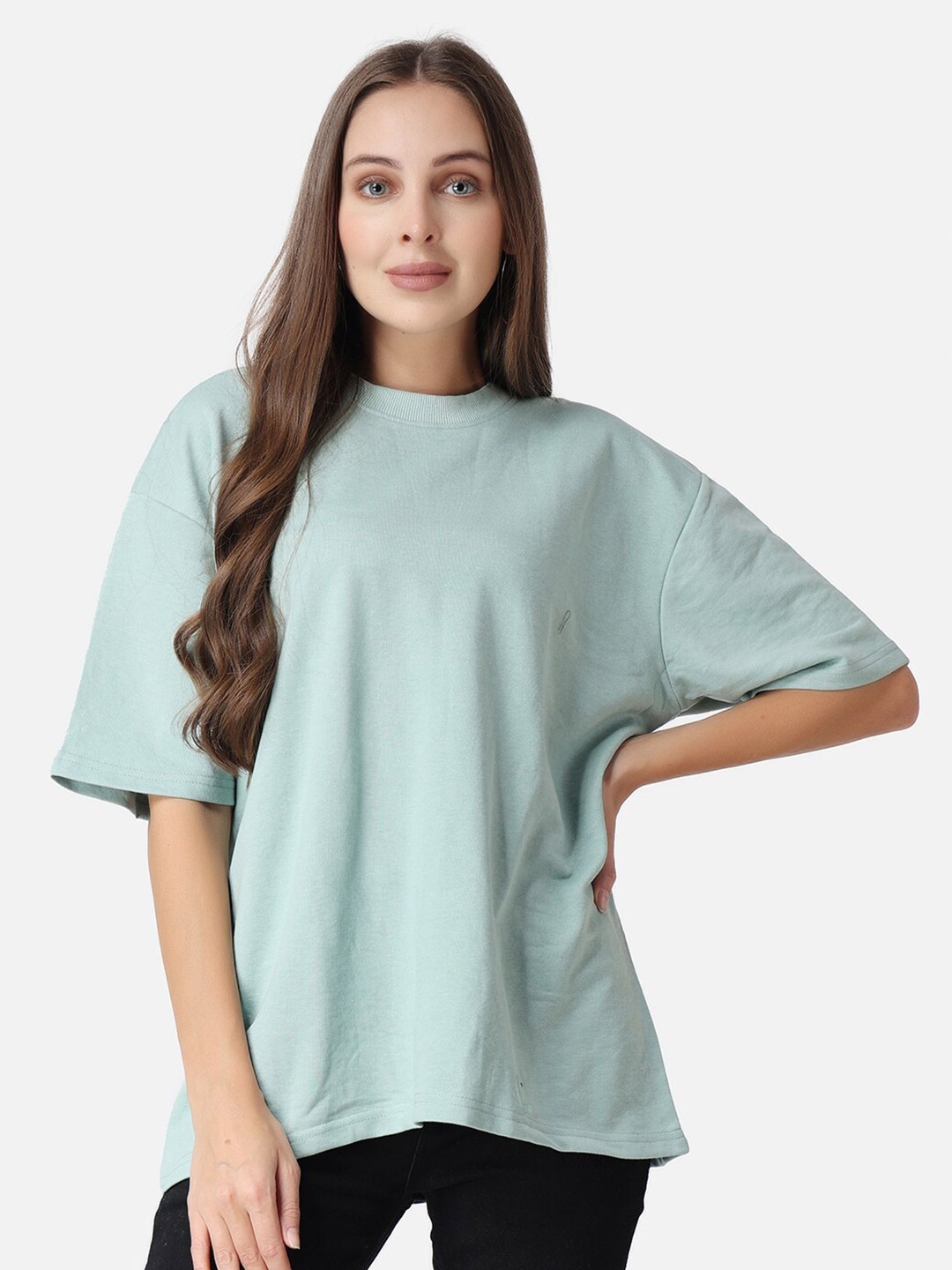 

The Label Bar Women Drop-Shoulder Sleeves T-shirt, Blue