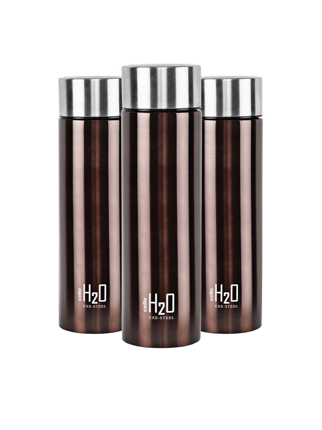 

Cello H2O Brown Set Of 3 Stainless Steel Water Bottles 1 Ltr Each
