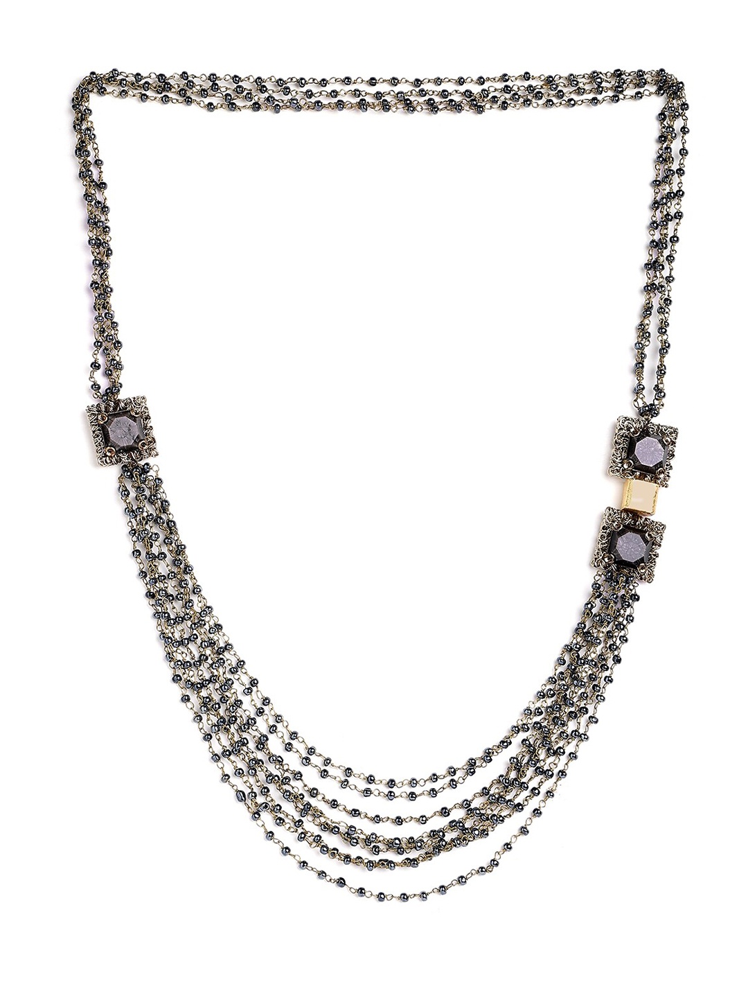 

Blisscovered Beaded Layered Necklace, Navy blue