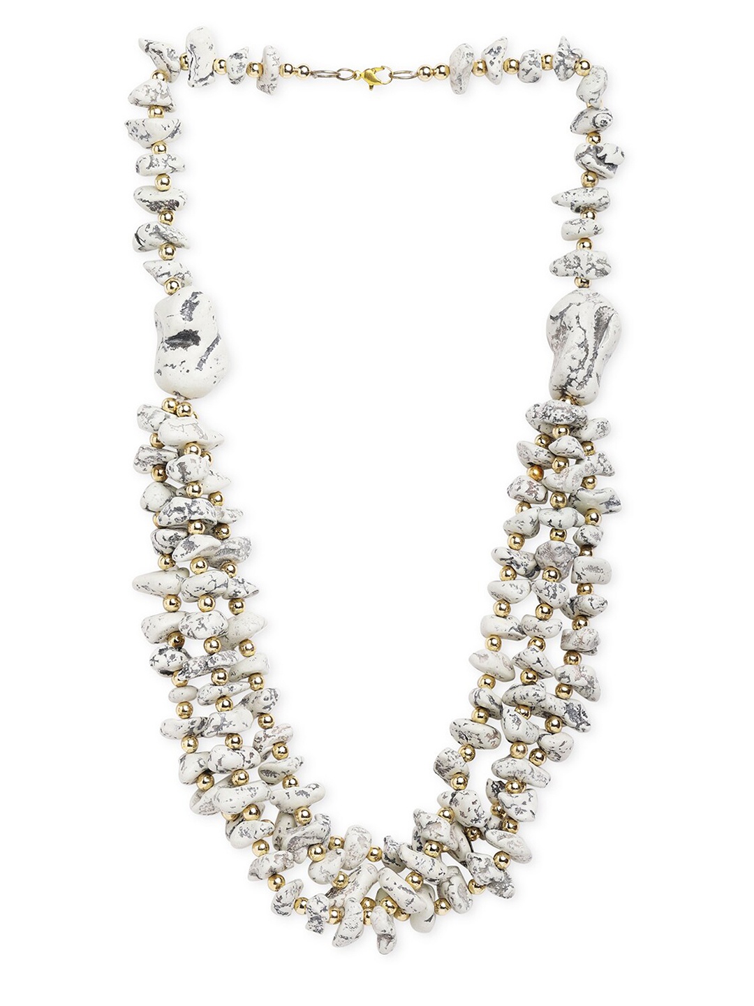 

Blisscovered Gemstone Layered Necklace, White