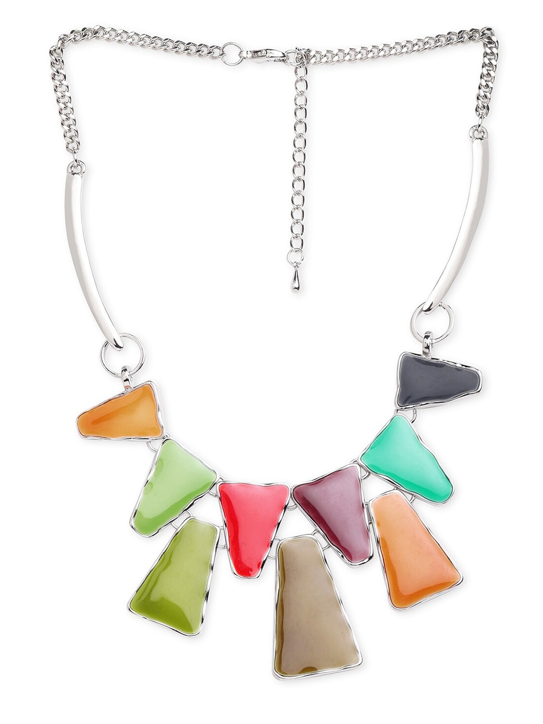 

Blisscovered Artificial Stones Necklace, Silver