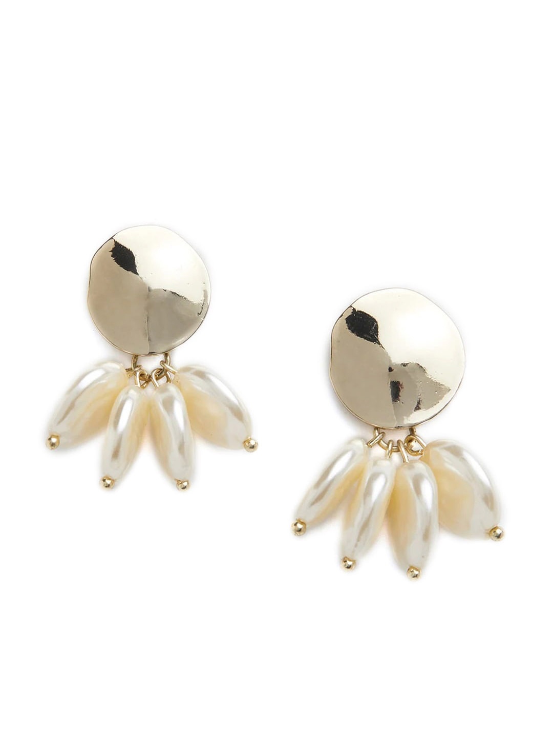 

Blisscovered Beaded Studs Earrings, White