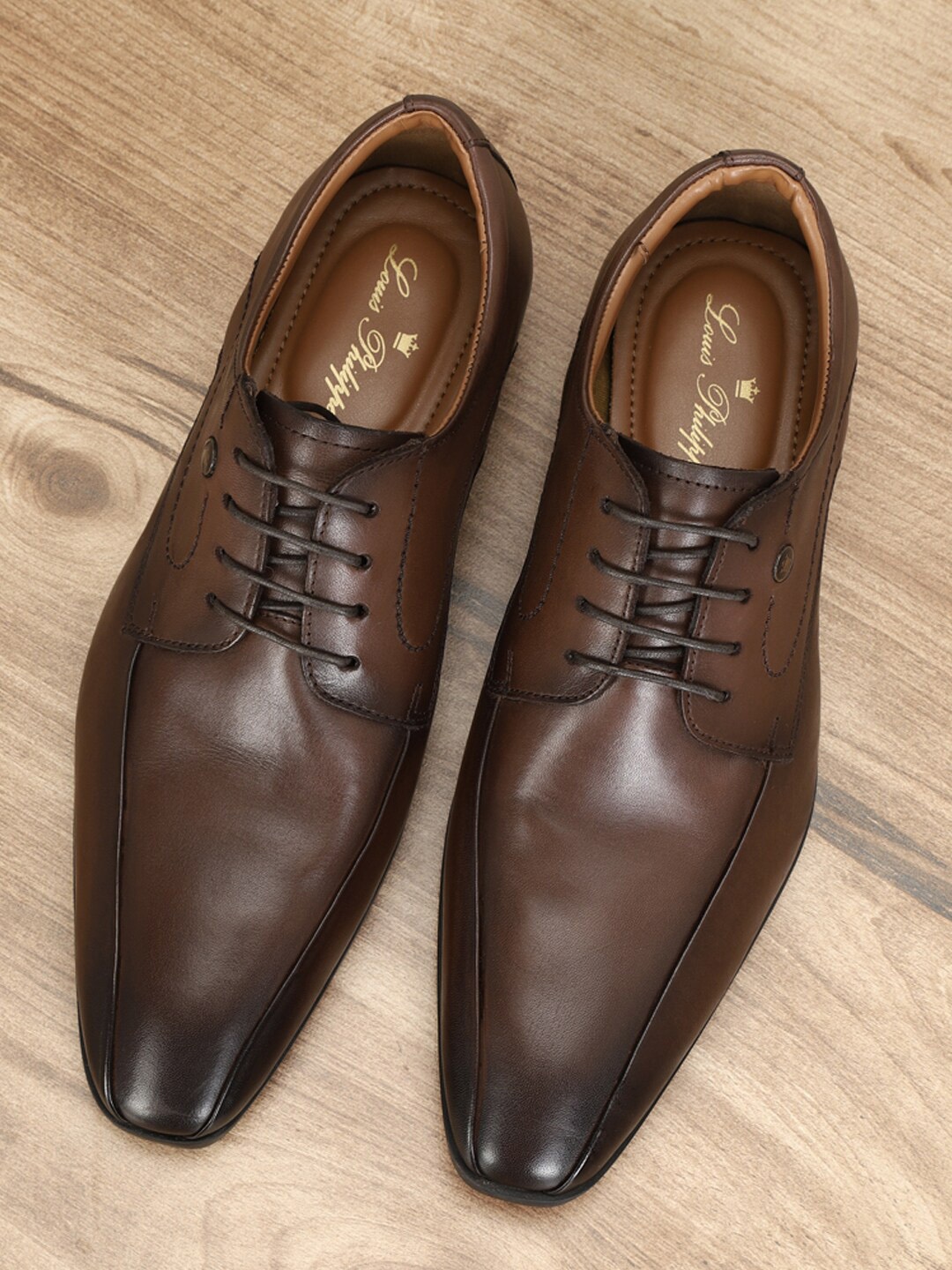 

Louis Philippe Men Leather Formal Derbys, Brown