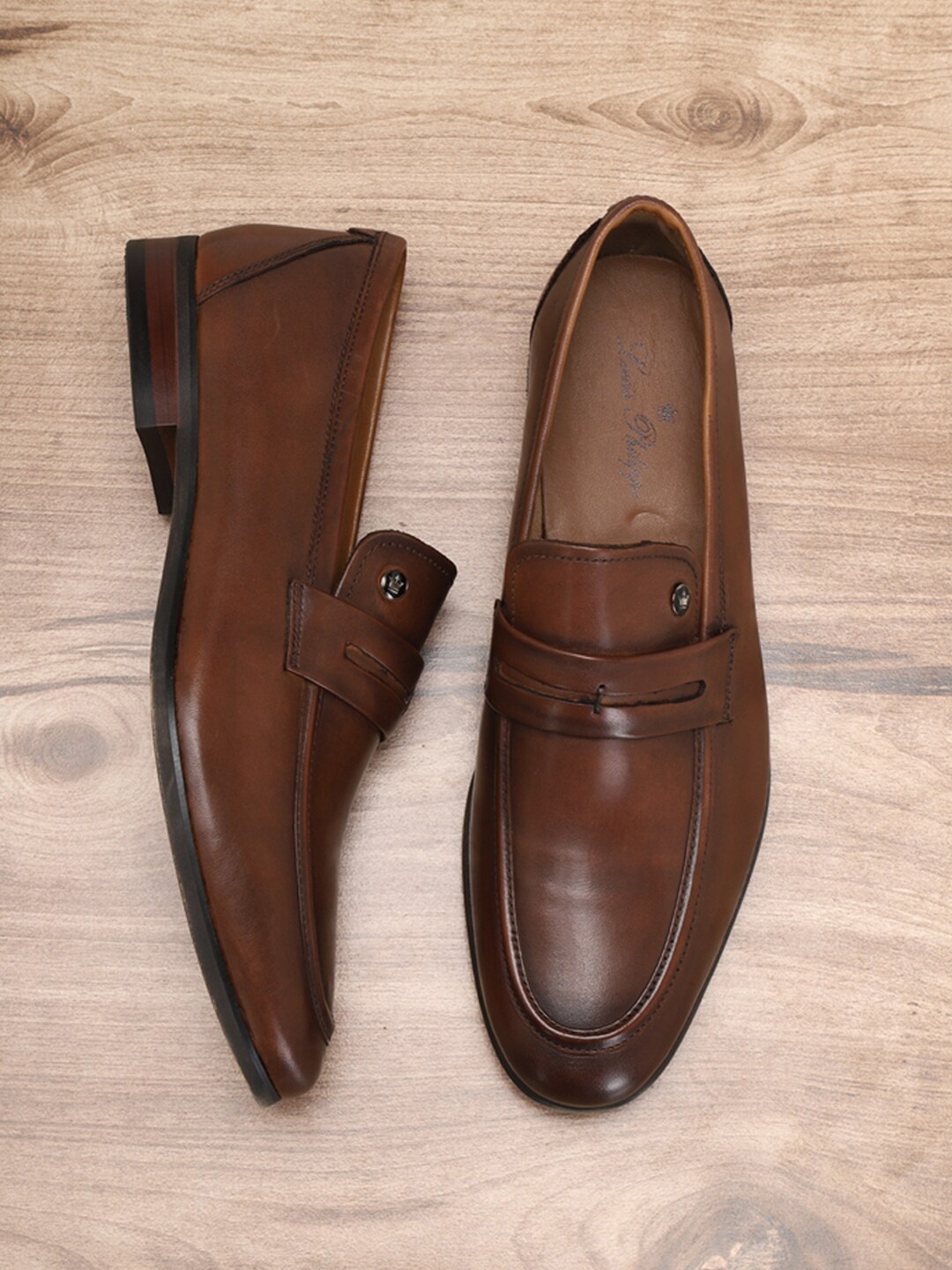 

Louis Philippe Men Leather Formal Loafers, Brown