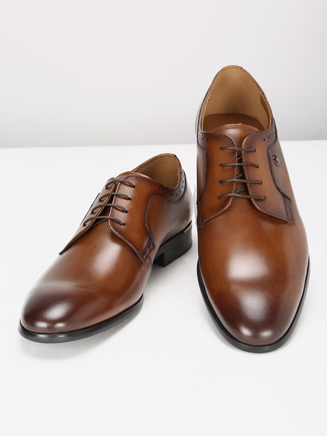 

Louis Philippe Men Leather Formal Derbys, Brown