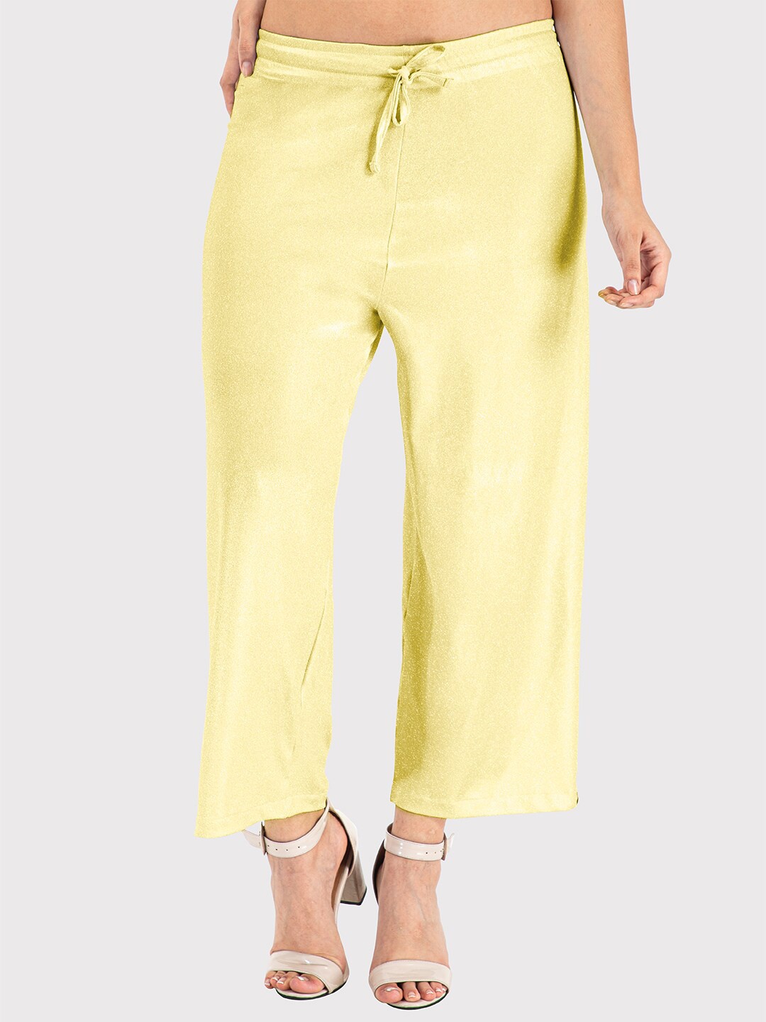 

indian flower Women Knitted Palazzos, Gold