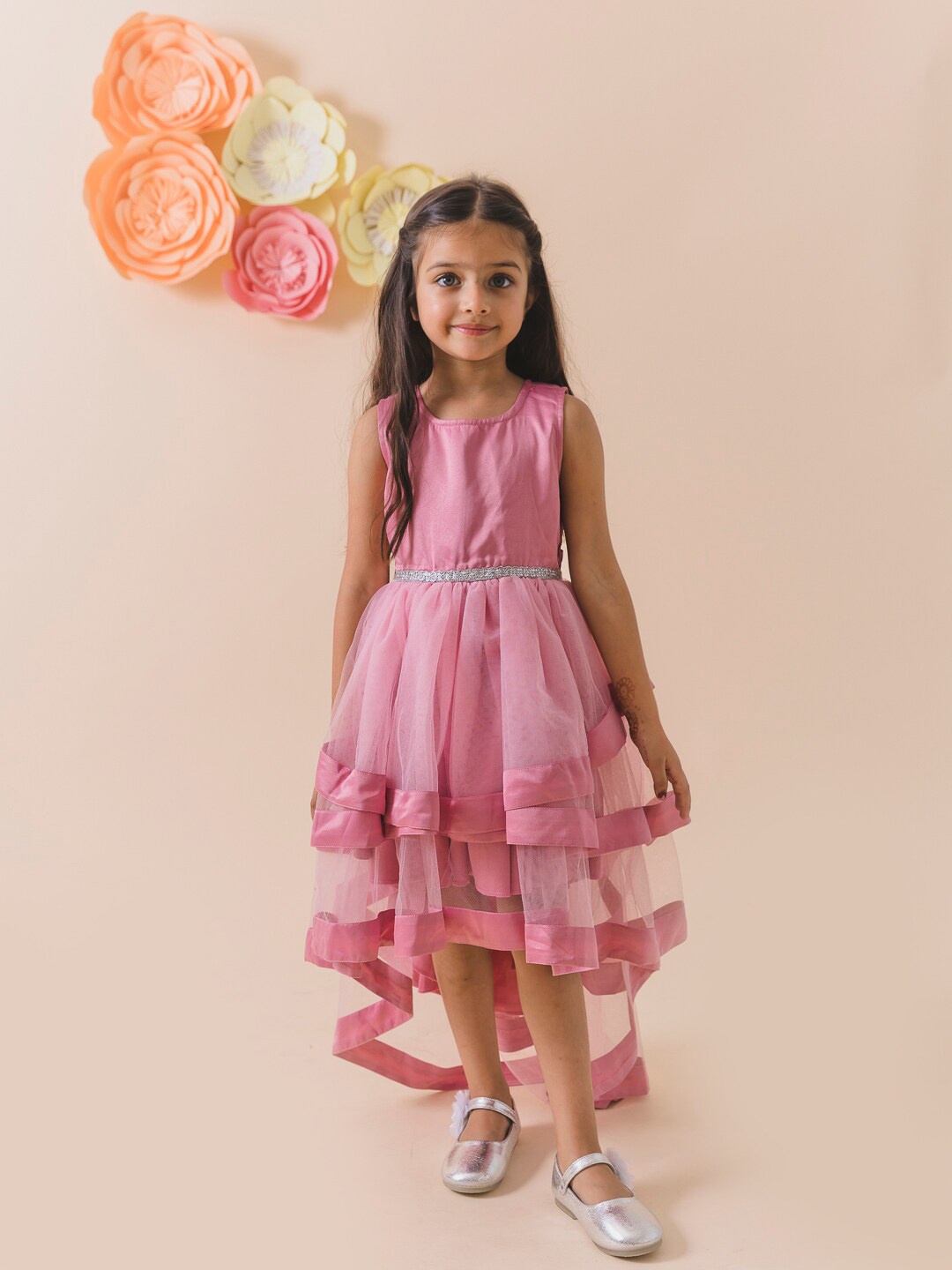 

pspeaches Fit & Flare Net Dress, Pink