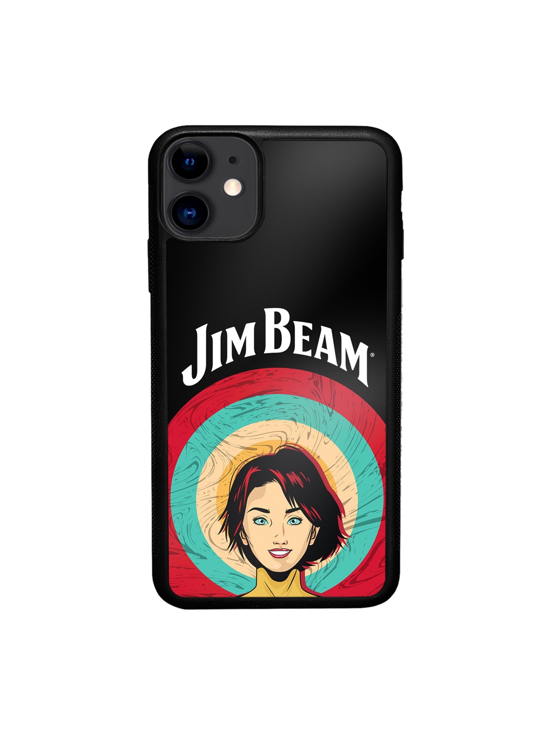 

macmerise Printed Jim Beam Character Design iPhone 11 Back Case, Black