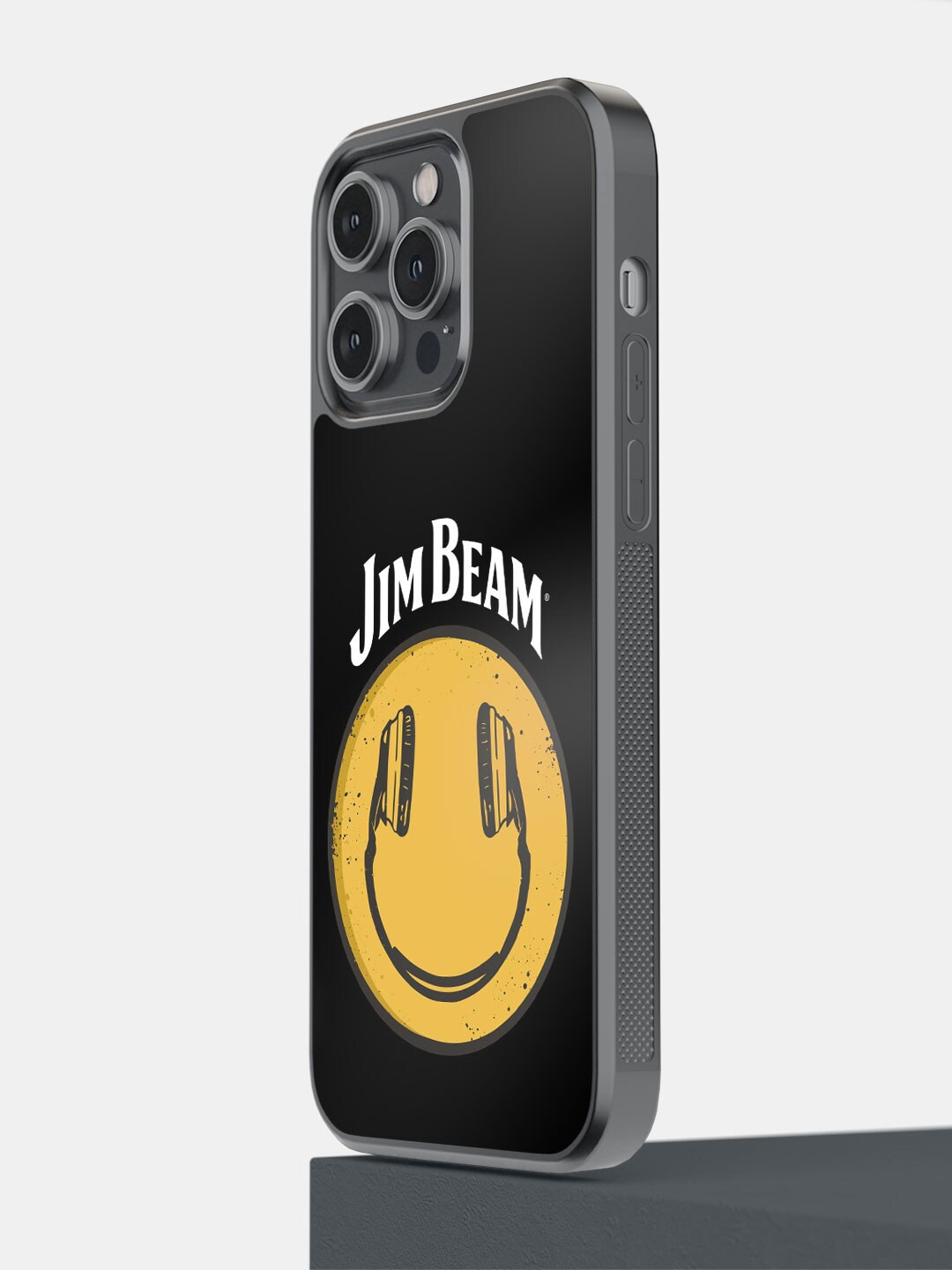 

macmerise Jim Beam Smiley Design iPhone 14 Pro Max Bumper Case, Black