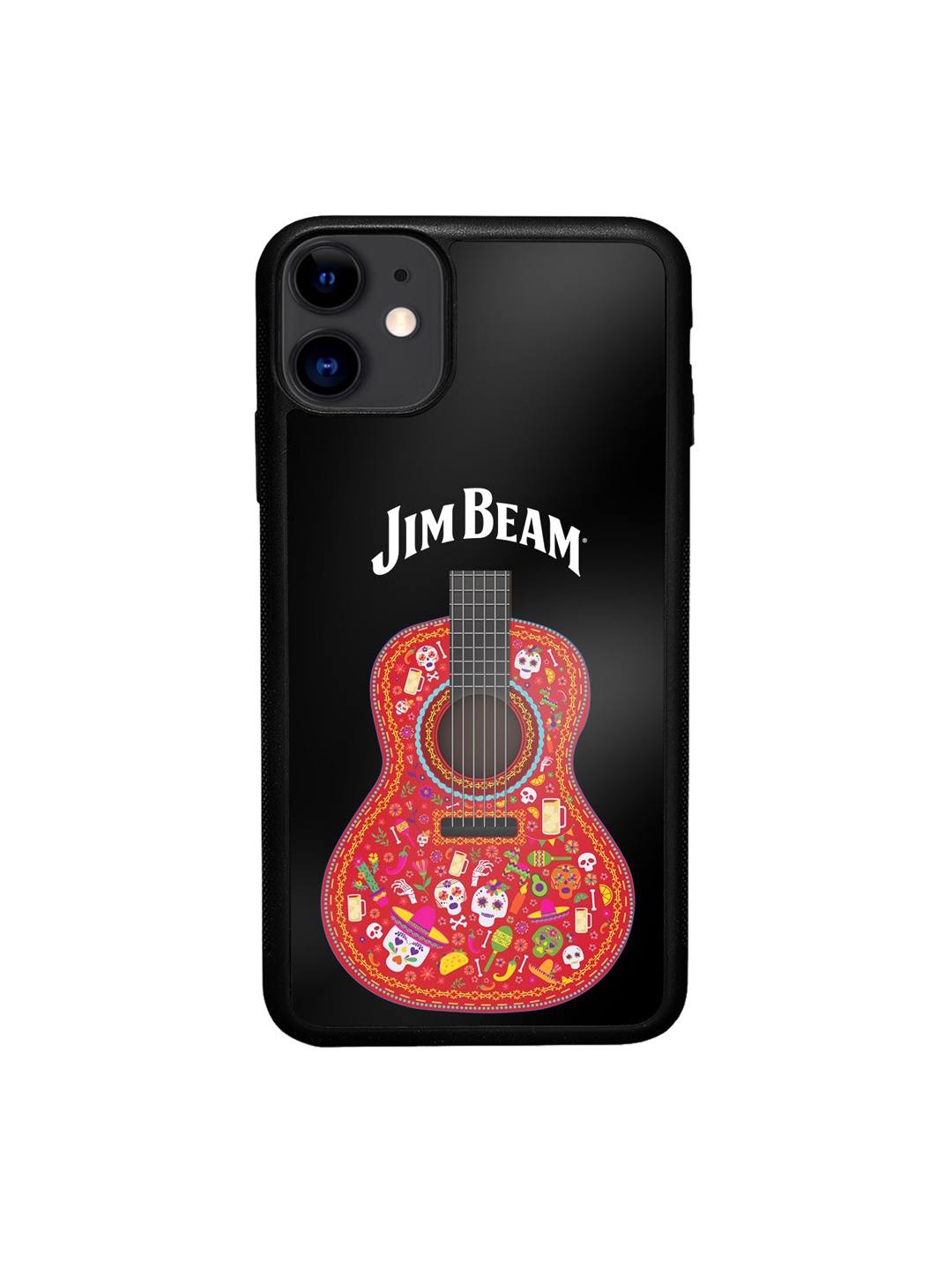 

macmerise Printed Jim Beam Guitar Design iPhone 11 Bumper Case, Black