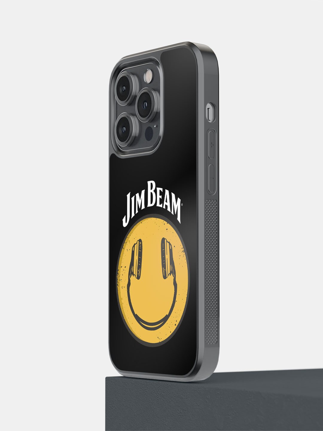 

macmerise Printed Jim Beam Smiley Design iPhone 14 Pro Phone Bumper Case, Black