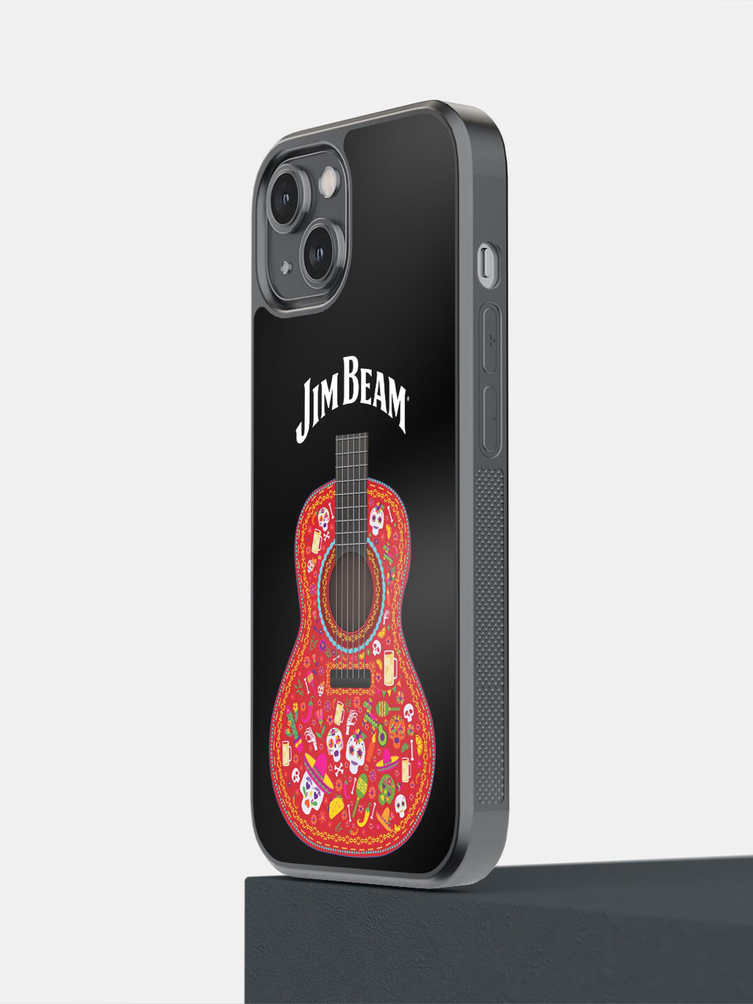 

macmerise Jim Beam Guitar Design iPhone 14 Bumper Case, Black