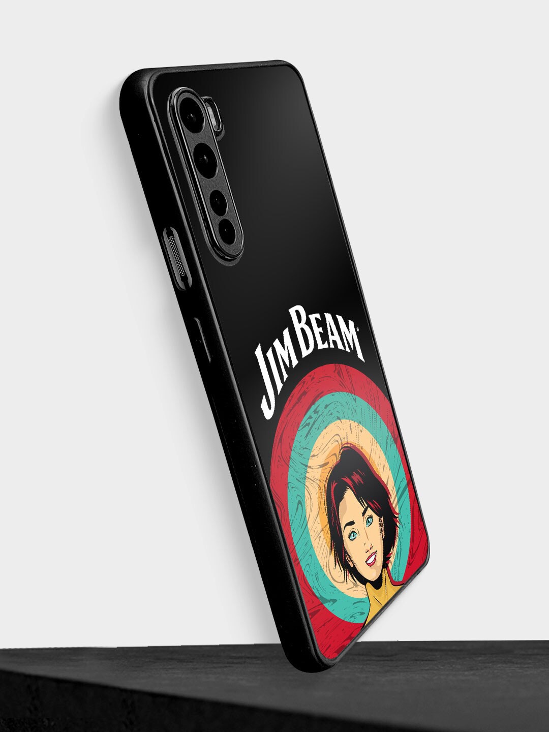 

macmerise Printed Jim Beam Character Design OnePlus Nord Bumper Case, Black