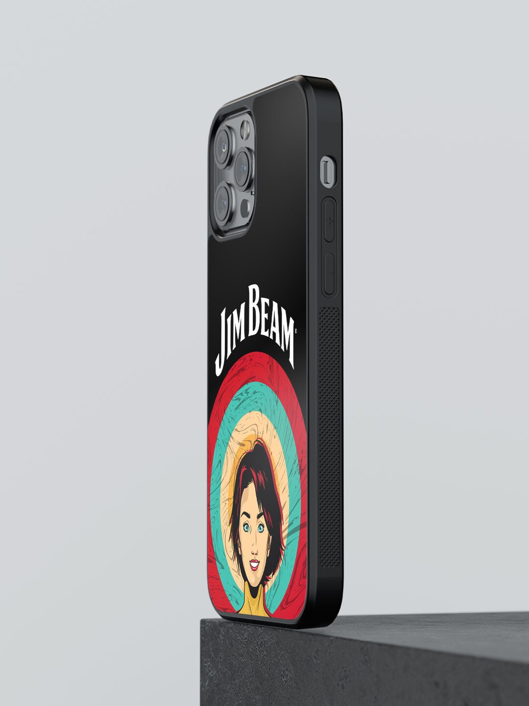

macmerise Printed Jim Beam Character Design iPhone 12 Pro Bumper Case, Black