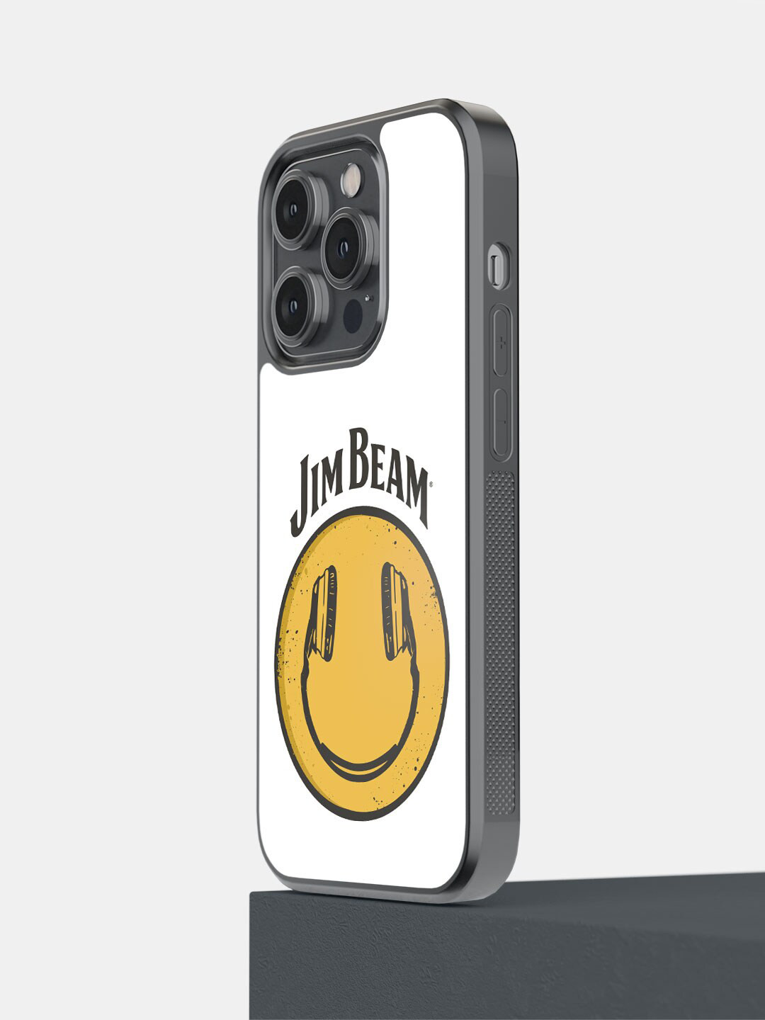 

macmerise Printed Jim Beam Smiley iPhone 14 Pro Bumper Case, White